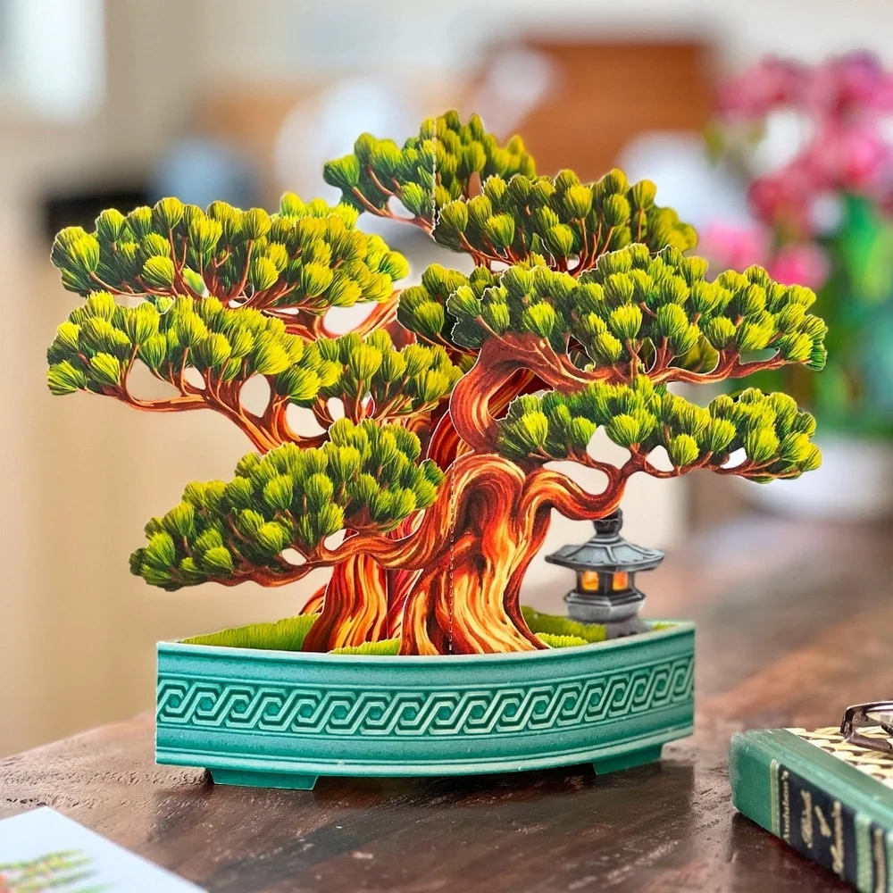 New 4 pc Life Sized Paper House‎ Plants 3D Cards